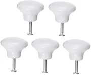 HOMSFOU 5Pcs Round Ceramic Cupboard Drawer Door Knobs Pull Handles S White for Kitchen Cabinets Dresser Wardrobe and Bathroom Decor Durable and Stylish Design