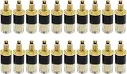 CCWUTQF 20Pcs/Set 4MM Binding Post Brass Gold Plated HiFi Terminals Binding Banana Plug Connector Speaker Amplifier Red+Black(20 Black)