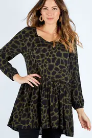 Animal Print Tunic--THRE-36010