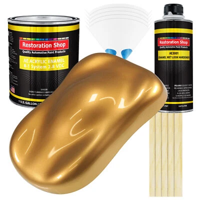 Restoration Shop Autumn Gold Metallic Acrylic Enamel Gallon Kit, Auto Paint