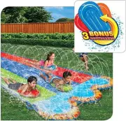 NIB Banzai Triple Racer 16 Ft Water Slide With 3 Bodyboards