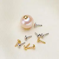 在飛比找ETMall東森購物網優惠-925純銀鍍白金型針珍珠DIY配件