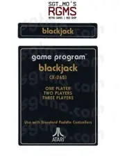 Atari 2600 Replacement Text Style Label - Blackjack [Gold]