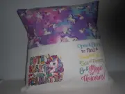 Cute, Smart and a bit dramatic, Unicorn Reading Pillow with book pocket.