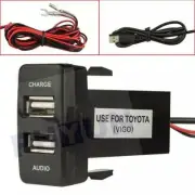 Dual USB Charger Audio Socket Charging For Toyota 4Runner Highlander FJ Cruiser