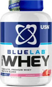 Blue Lab Whey Strawberry 2 kg, 100% Lean Muscle Protein Powder, Ideal for Rec...