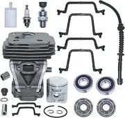 Cylinder Piston Kit for Chainsaw Husqvarna 445 455e 450 450e 42mm Cylinder Gasket Needle Bearing Fuel Line Oil Seal Fuel Filter