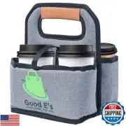 Good E’s 4 Cup Reusable Coffee Cup Carrier for Delivery, Insulated, Waterproo