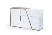 Sara Buffet Cabinet – White Sideboard Cabinet with Wooden Accents