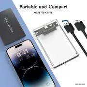 2.5" SATA USB 3.0 Clear Hard Drive Disk HDD SSD EnclosureExternal Laptop US I5D2