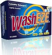 WashEZE (Laundry Detergent) 40 Sheets/Loads Light Scent Includes Detergent Fabric Softener Stain Lifter and Static Guard All in One Laundry Detergent Solution