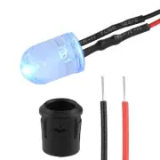 10Set DC 12V 10mm Pre Wired LED with Holder,Round Top Clear Len 14mm Panel Mount