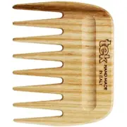 Peine pequeño de dientes anchos de madera natural hecho a mano en Italia