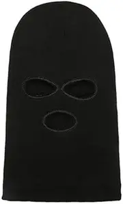 AIMALL 3 Holes Black Full Face Cover Knitted Balaclava Face Mask SAS Style Windproof Mask Neck Warmer Ski Hat Winter Ski Mask for Winter Adult Supplies