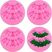 4 Pcs Halloween Bat Silicone Fondant Molds Decorative Cake Mold Halloween Chocolate Molds Fondant Baking Mold Jelly Pudding Mold for Sugar Craft Cake Decoration