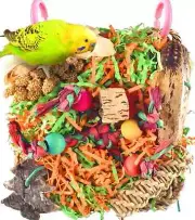 Bird Toys, Conure Grass Mat Foraging Wall Toys Parrot Shredder Toys for Cockatie