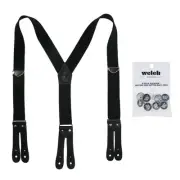 New Welch Men's Elastic Button End Double Face Suspender with Bachelor Buttons
