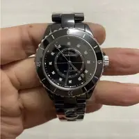 在飛比找蝦皮購物優惠-J12新款透底機芯鑲鑽版黑色陶瓷女錶男錶中性款 機械錶 自動
