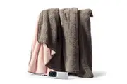 Sunbeam Feel Perfect Reversible Micro Fleece & Sherpa Fleece Heated Throw Blanket TRF4000