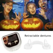 Retractable Vampire Fangs Halloween Cosplay Makeup Zombie Teeth Horrific Tooth