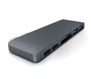USB C Hub for MacBook Pro with Dual USB-C & USB 3.0 & Card Reader Aluminum Gray