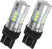 XUKEY 2 Pcs LED Bulbs T20 T443 Light Bulb For Daytime Running Light,Backup Reverse Light Tail Brake Blinker Lights,6000K Xenon White,3030 SMD,Plug and Play