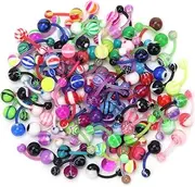 [CrazyPiercing] Assorted Lot of 100PCS Banana Piercing 14G Belly Button Rings Piercing Jewelry