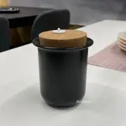 IKEA KRÖSAMOS Jar With Lid Black 3 ½" Stoneware/Cork 405.318.27 BRAND NEW