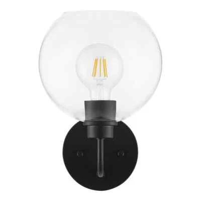 Hampton Bay Vista Heights 8 in. 1-Light Matte Black Vanity Light