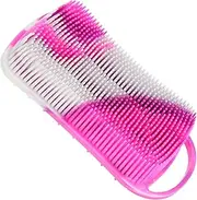 YOSADIER Silicone Bath Scrubber Brush for Gentle Exfoliation Dual-sided Design Hook for Body and Scalp Cleaning Shower Tool for Men and Women Flower Mix