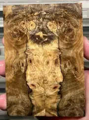 STABILIZED buckeye Burl Knife Block/Scales 5.05 1.75 x .45 (1080)