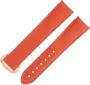 [KAVJU] 20mm Curved End Watch Band For Omega Strap For AT150 Seamaster 300 Planet Ocean De Ville Speedmaster New Orange High Density Nylon Cowhide Watchbands