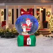 Holiday Time Santa and Beagle in a Snow Globe Inflatable, Lights Up, 6.5' Tall
