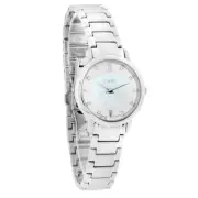 Timex T2P420 Women's Dress Silver MOP Dial Diamond Accented Dial Stainless Watch