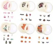 VICASKY Halloween Nail Art Stickers Set 6 Boxes of Sequins Decals for Women Girls Manicure Decals