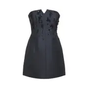 [Alberta Ferretti] Alberta Ferretti-Grey Virgin Wool Tailoring Off Shoulder Dress-Donna 42 IT