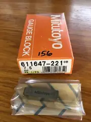 New Mitutoyo 7.5mm Steel Gauge Block, Grade FS 1/PD