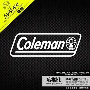 Coleman 造型圖示貼紙 │ 露營貼紙 防水貼紙 車貼 車身貼紙 刻字簍空 可貼安全帽汽機車行李箱 客製化貼紙