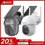 ANRAN Wireless Solar Battery WiFi PTZ Outdoor CCTV Security Camera Night Vision