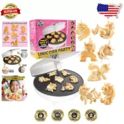 Compact Electric Unicorn Waffle Maker - Non-Stick Pancake Griddle for All Ages
