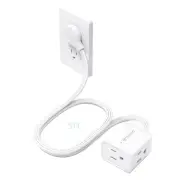 Short Flat Extension Cord 3 ft - Right Angled Flat Plug Power Strip 16 AWG P