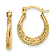 14k 14kt Yellow Gold Madi K Textured Hoop Earrings