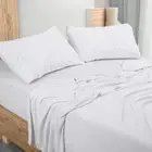 Bed Linen Set - Jersey Knit Sheets 4 Pieces Set - Cotton Jersey Soft Stretchy...