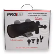Pro Fit Percussive Mini Massager & Massage Roller Set - 4 Attachment Heads