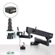 AmScope H800 0.7X-5X Zoom LED Microscope Articulating Arm w Clamp + 5MP Camera