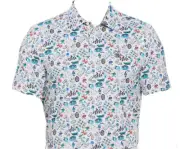 Original Penguin Polo Shirt (Novelty Games Print, Bright White, Medium) NEW