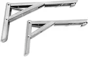 4X Traderight Table Bracket Folding Stainless Steel 50KG Wall Shelf Bench 2PCS