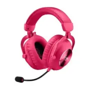 LOGITECH PRO X 2 LIGHTSPEED Wireless Gaming Headset, 20 - 20,000 Hz, Magenta