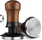 NOTSEK Coffee Tamper 54mm, 30lbs Constant Pressure Tamper Tool with Ripple Base, Walnut Wood Calibrated Spring Loaded Espresso Tamper for Portafilter 54mm