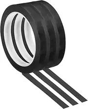 uxcell 3 Pack Whiteboard Tape, 11mm 7/16" Width Art Tape Dry Erase Board Pinstripe Thin Tape for Graphic Chart Grid Drafting Electrical Marking, Black
